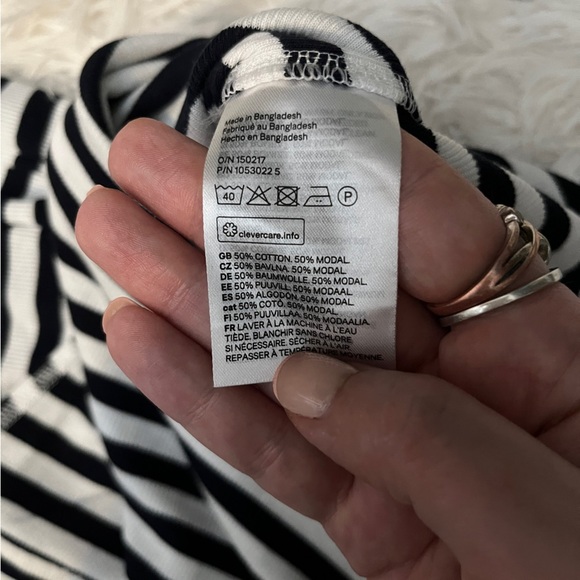 NWT H&M Ribbed Striped Maxi Dress Size M Minimalist Modern - Picture 12 of 13